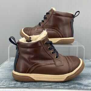 Jumping Beans Boy’s Faux Fur Lined Boots Brown Size 7M
